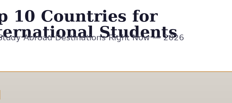 Featured hero image for Lexica Routes and GrabbedDeals titled Top 10 Countries for International Students, with a subtitle Best Study Abroad Destinations Right Now June 2026, featuring a minimalist layout with tan and white geometric circles and professional branding on a clean beige background.
