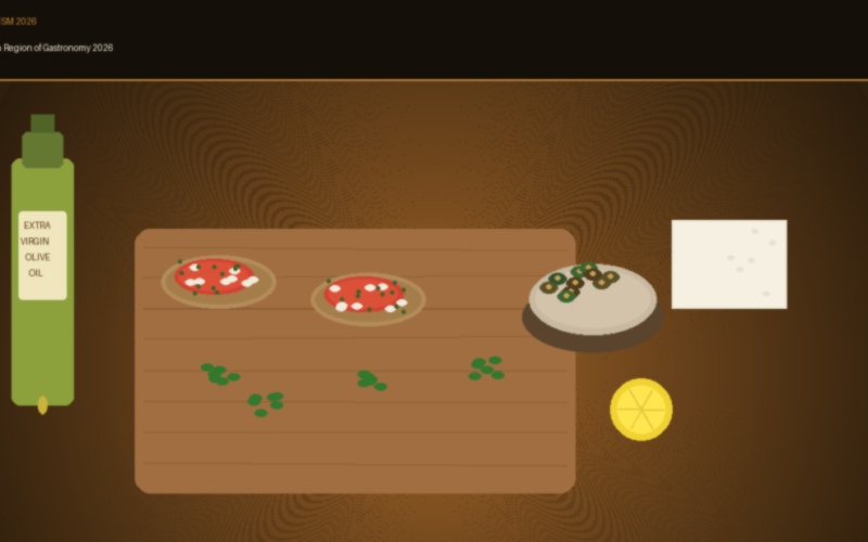 An informational food travel graphic titled Culinary Tourism 2026: Crete – European Region of Gastronomy 2026 on Lexica Routes, displaying a vector illustration of a bottle of extra virgin olive oil, traditional Greek dakos rusks topped with tomatoes and feta cheese, wild greens, a block of feta, and a sliced lemon on a wooden serving board.