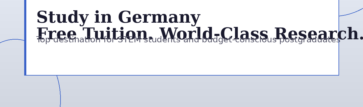 Infographic for Lexica Routes and GrabbedDeals titled Study in Germany: Free Tuition. World-Class Research. identifying it as a top destination for STEM students and budget-conscious postgraduates for June 2026, featuring professional branding on a clean blue and white background with geometric circles.